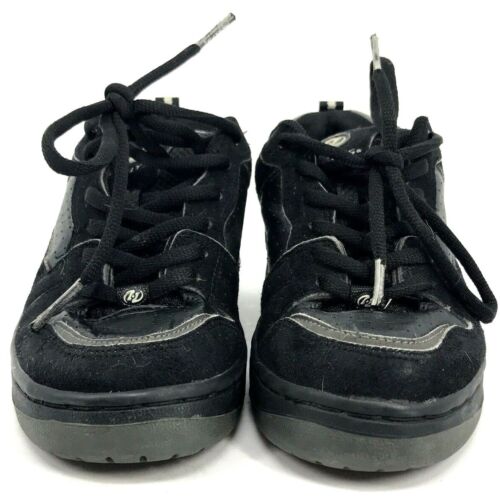 HEELYS Size 4 youth UK 3 Vapor #7135 BLACK LEATHER SUEDE SHOE SKATES Kids EUC - Zdjęcie 1 z 8