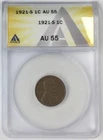1921-S 1C Lincoln Cent ANACS AU55 #