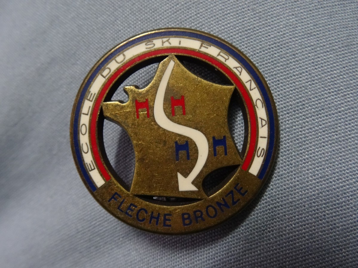 Ecole Du Ski Français, II Test International France. Antique Enamel