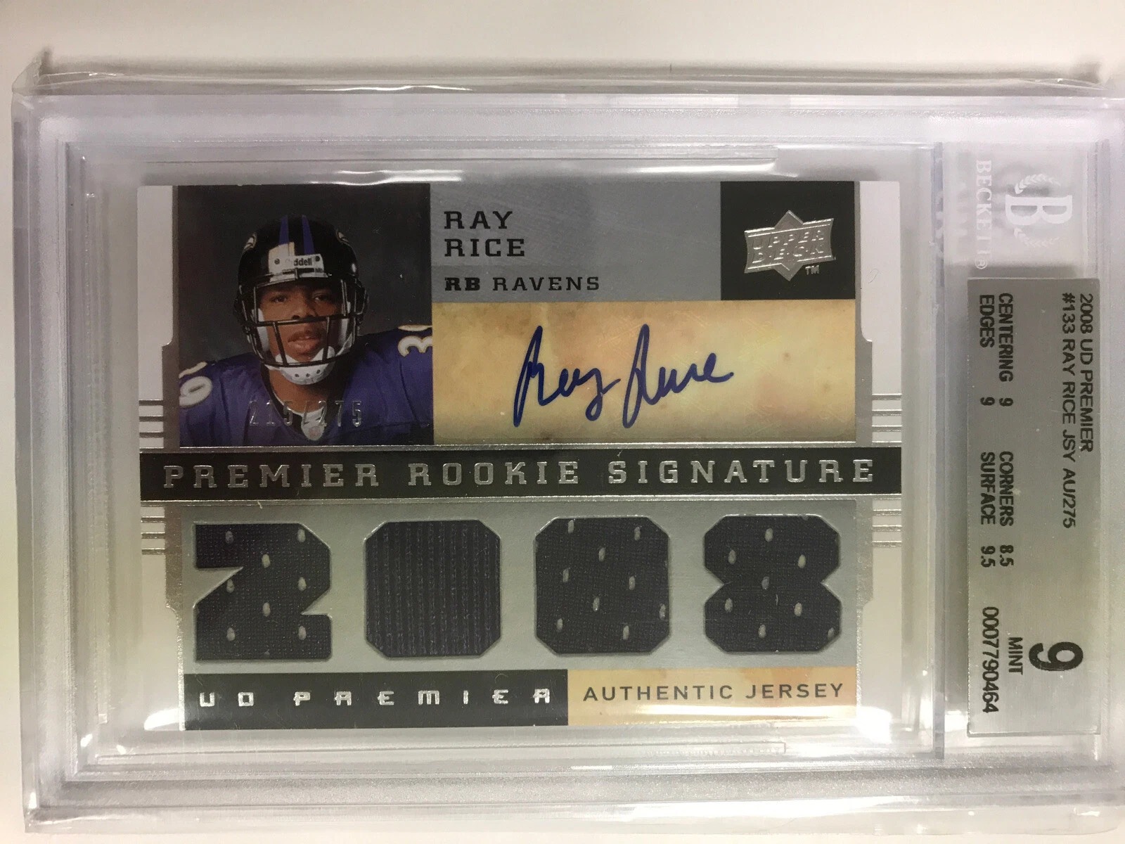 Ray Rice Upper Deck Premier #133 Signed Jersey