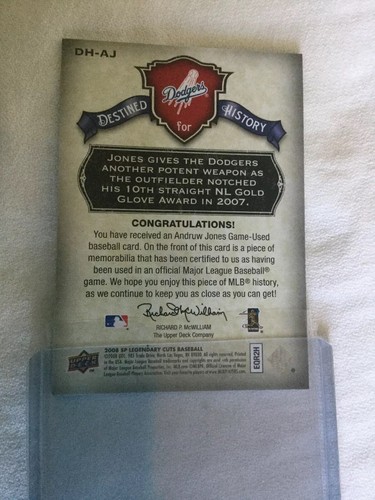 3 tarjetas de béisbol Swatch Upper Deck 2008: Carlos Delgado, A Jones, Andrew Miller - Imagen 4 de 8