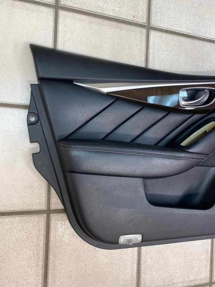 Infiniti Q50 door panel trim 14 21 front left side black assy OEM 809014GA0A - Image 4 of 4