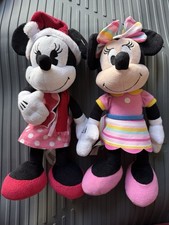 Disney Minnie Mouse Plush Lot 2 Just Play 10 Holiday Rainbow Dress Soft Dolls
