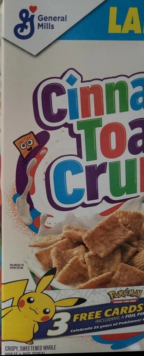 NEW General Mills Cinnamon Toast Crunch Cereal Box Pokemon 25th Anniversary