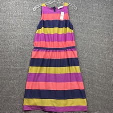 Ann Taylor LOFT MT Striped Fit & Flare Dress Sleeveless Knee Length NWT