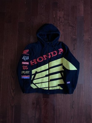 Supreme Honda Fox Racing Puffy Zip Up Work Jacket Black Size S