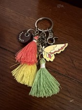 SakRoots Tassel Butterfly Keychain Bag Charm Purse Clip Keyring Enamel Metal