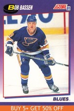 Bob Bassen #179 1991-92 Score American St. Louis Blues Hockey