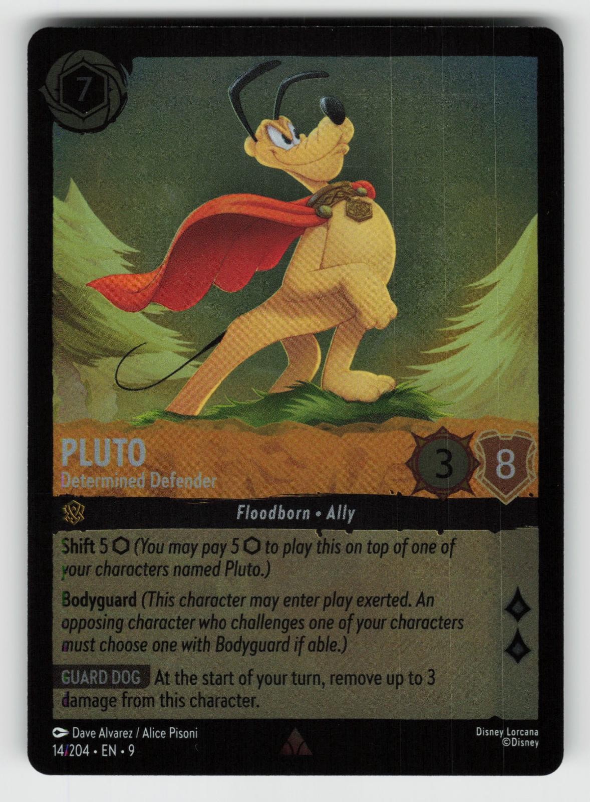 Pluto - Determined Defender 14/204 Rare Fabled Lorcana Cold Foil Near Mint