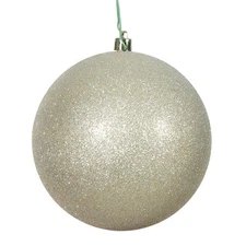 Vickerman N590738DG Champagne Glitter Drilled Ball Ornament 2.75 in. - 12 per...
