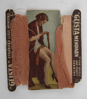Original Vintage Glista Mendarn Stranded Lisle Packet Fine Stocking Repairs