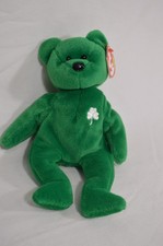 Ty Beanie Baby Erin The Bear Shamrock Green 1997 Retired Plush T22