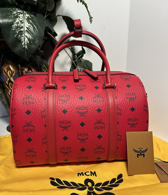   MCM Visetos Boston Satchel 30cm   Brand New With Tags   