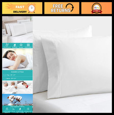 Set of 2 King Pillow Cases 600 TC Egyptian Cotton, Silky Soft Durable Bedding Co