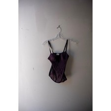 Vintage Purple Floral Lace Corset Top Underwire Bustier Gothic Plum Black Linger