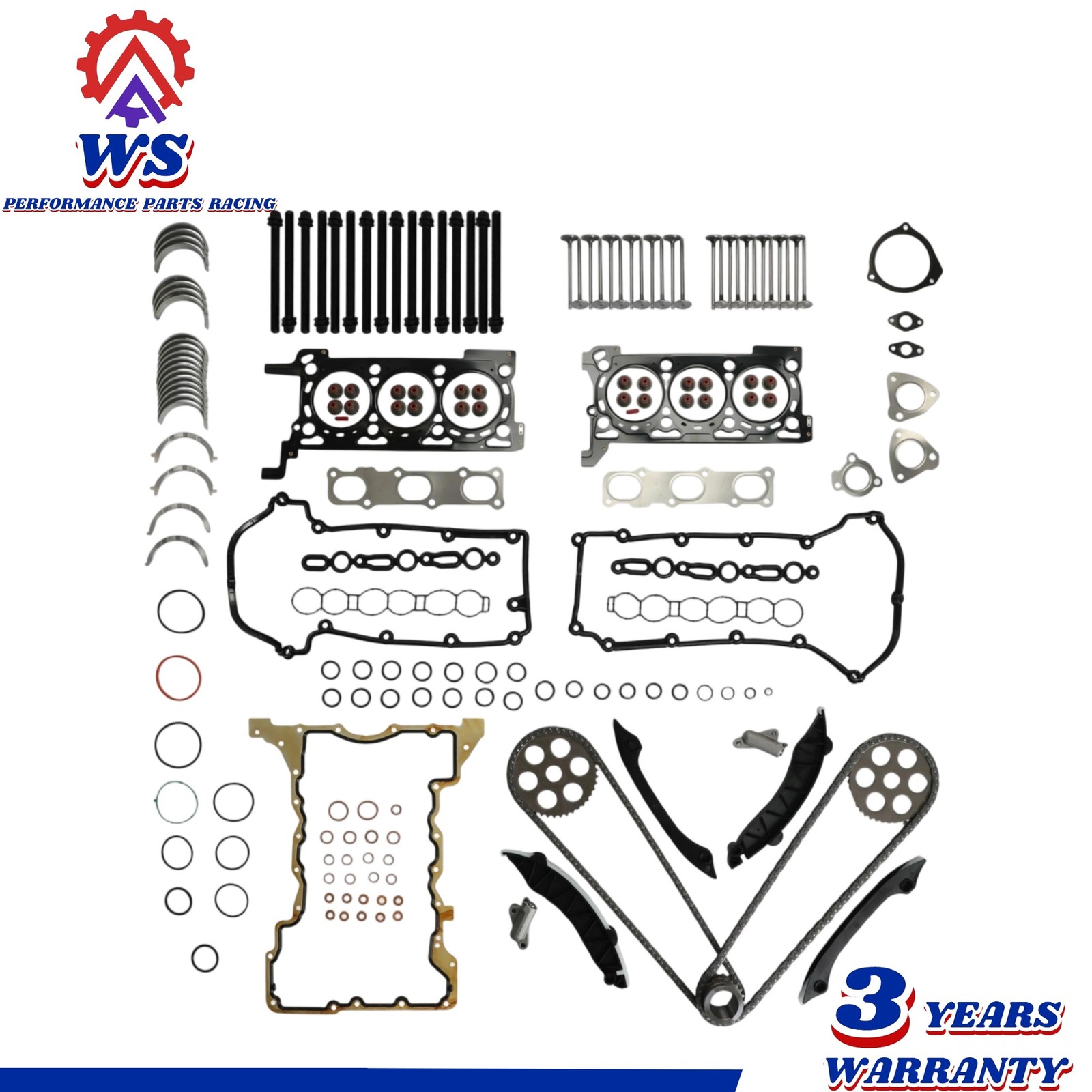 Timing Chain Kit Head Gasket Set For Jeep Chrysler Maserati Ram 3.0L 2010-2023