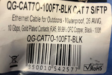 QualGear 100ft Cat 7 Outdoor Ethernet Cable - Waterproof - 10Gbps - QG-CAT7O-100