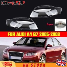 2x Front Headlight Shell Lens Cover+Glue Transparent For Audi A4 B7 2005-2008