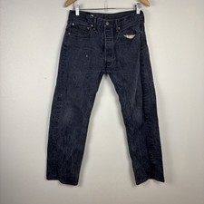 VTG Levi's Jeans 501 Black Faded 33x30 Actual 31x28 Button Fly Grunge 2000s