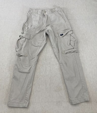 Zara Cargo Pants Mens 30 Beige Utility Multi Pockets Straight Leg Casual Zip