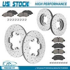 Frontrear Drilled Brake Rotors Ceramic Pads For 2015-2019 Ford Transit-350 Srw Frontrear Drilled Brake Rotors Ceramic Pads For 2015-2019 Ford Transit-350 Srw