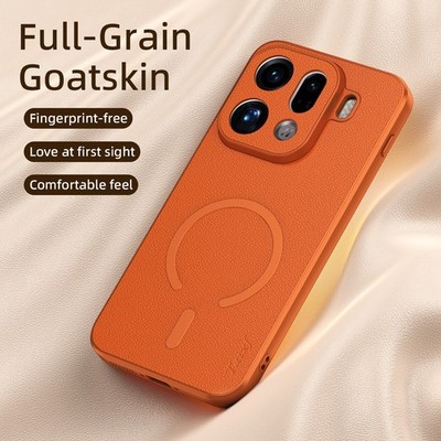 For OPPO Find X9 Pro, Luxury PU Leather Texture Wireless Charge Shell Cover Case