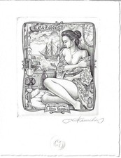 SEIJI KAMACHI: Exlibris für Hiroo Yamaguchi, "Puccini: Madame Butterfly"