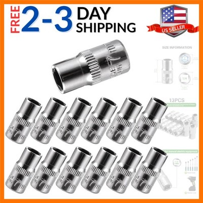 13-Pc 7mm Shallow Sockets, 6-Point, 1/4-Inch Drive - Heavy Duty & Affordable ...