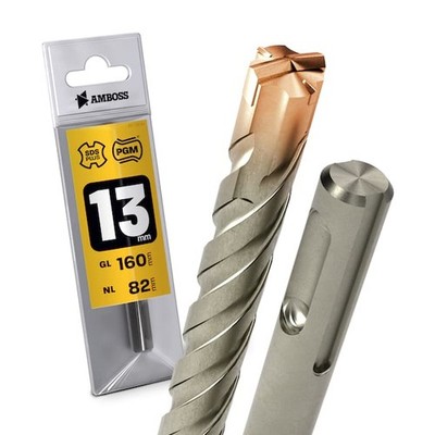 SDS Plus Hammerbohrer 4X Schneiden PGM Ø 13mm x 82mm - AMBOSS Werkzeuge SDS
