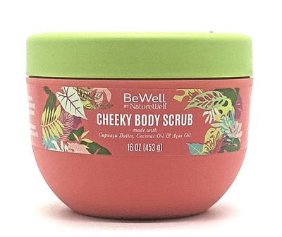 BeWell by NatureWell Large Cheeky Body Scrub 16oz Cupuacu Butter Coconut Acai