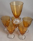 6-Vintage Anchor Hocking Boopie Amber Juice Glasses EXC.