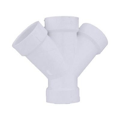 GRAINGER APPROVED 1WJW1 Double Wye, Schedule 40, 1 1/2 in, PVC 1WJW1