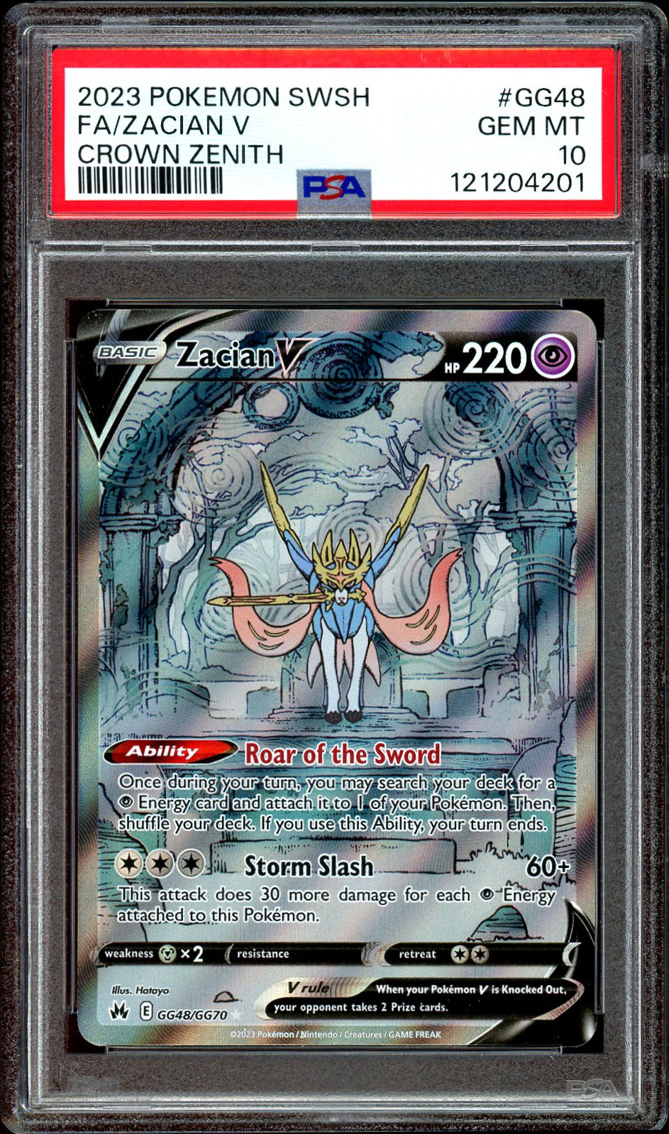 Zacian V GG48/GG70 SWSH: Crown Zenith: Galarian Gallery Holo PSA 10