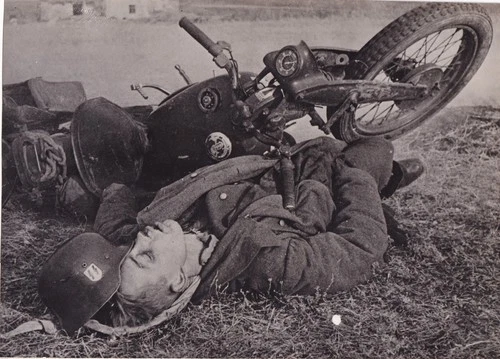 Original Press Photo WW2 Kradschütze motorcycle rifleman of the Viking Div 1942