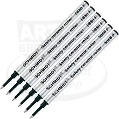 Schmidt 5888 Safety Ceramic Rollerball Refill Black Fine 6-Pack