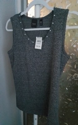 Rafaella NWT Tank Top Grey W Studs Size XL