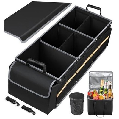 2-Pack Leak-Proof Car Trash Can with Lid, Portable Foldable Car Garbage Bin 