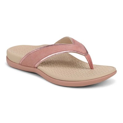 HOT SALE Vionic Women's Tava Toe Post Sandal - Cinder Rose Suede