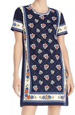 Tory Burch Floral T Shirt Dress Multicolored Sz XS