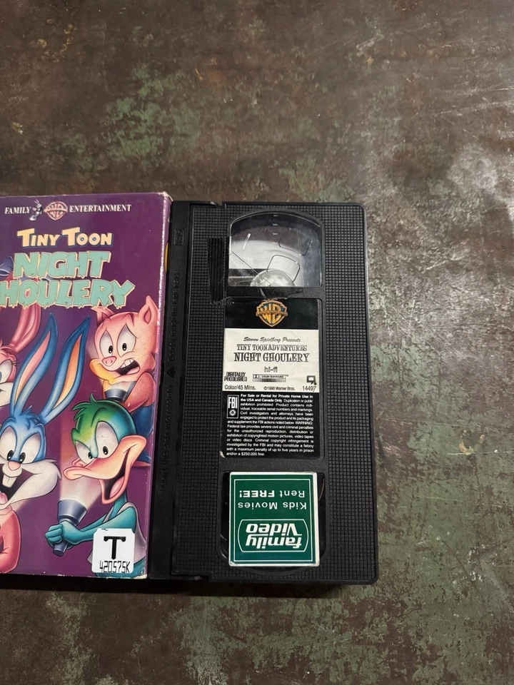 Tiny Toon Night Ghoulery VHS Tape 1996 Looney Tunes Warner Bros Former Rental - Image 2 of 4