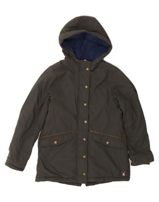JOULES Girls Hooded Parka Jacket 9-10 Years Green Polyamide BO01