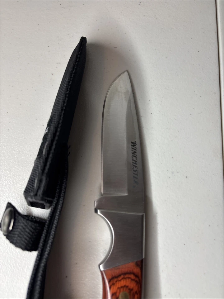 "CUCHILLO DE CAZA WINCHESTER 9,5"" HOJA FIJA PUNTO DE CAÍDA ESPIGA COMPLETA CON FUNDA DE COLECCIÓN" Foto 4 de 4