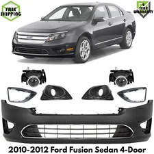 Front Bumper Cover Fascia Paintable Kit For 2010-2012 Ford Fusion Sedan 4-Door