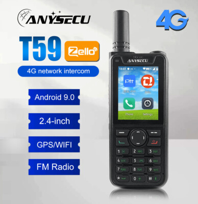Anysecu T59 Network Radio Zello 4G Android 9.0 WIFI GPS Poc Radio Smart Phone