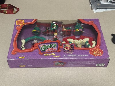 Dr. Seuss How the Grinch Stole Christmas Whoville Playset New PLAYMATES