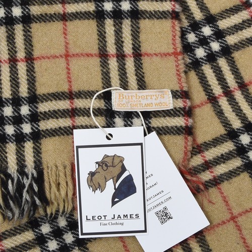 BURBERRYS Schal 100% Shetland Wolle Vintage ca 148cm Novacheck Made in England - Imagen 3 de 5