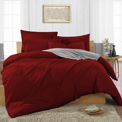 1000 TC OR 1200 TC 100% Cotton Bedding Select Item & Size Burgundy Solid