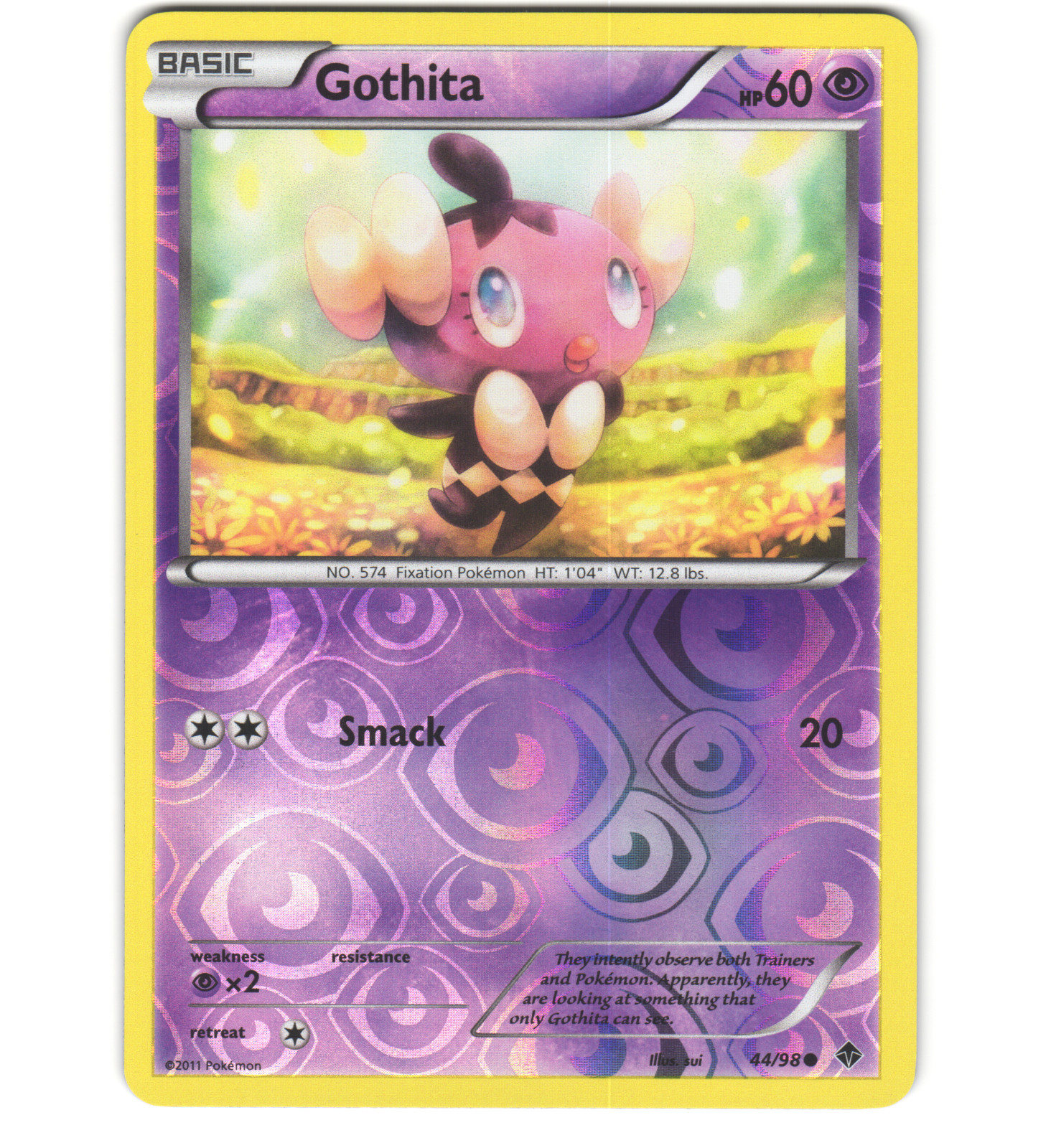 Pokemon 2011 Near Mint NM Gothita Emerging Powers REVERSE 44/98 Card