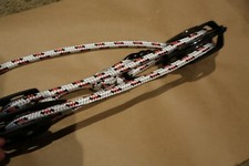 Twin sheave block and tackle 7500Lb pulley system 200 feet 1/2 Double Braid Rope