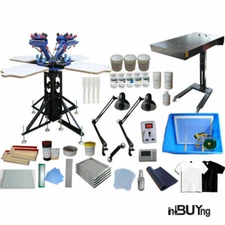 TechTongda 4 Color 4 Station Screen Printing Include DIY Materials Kit 0069477